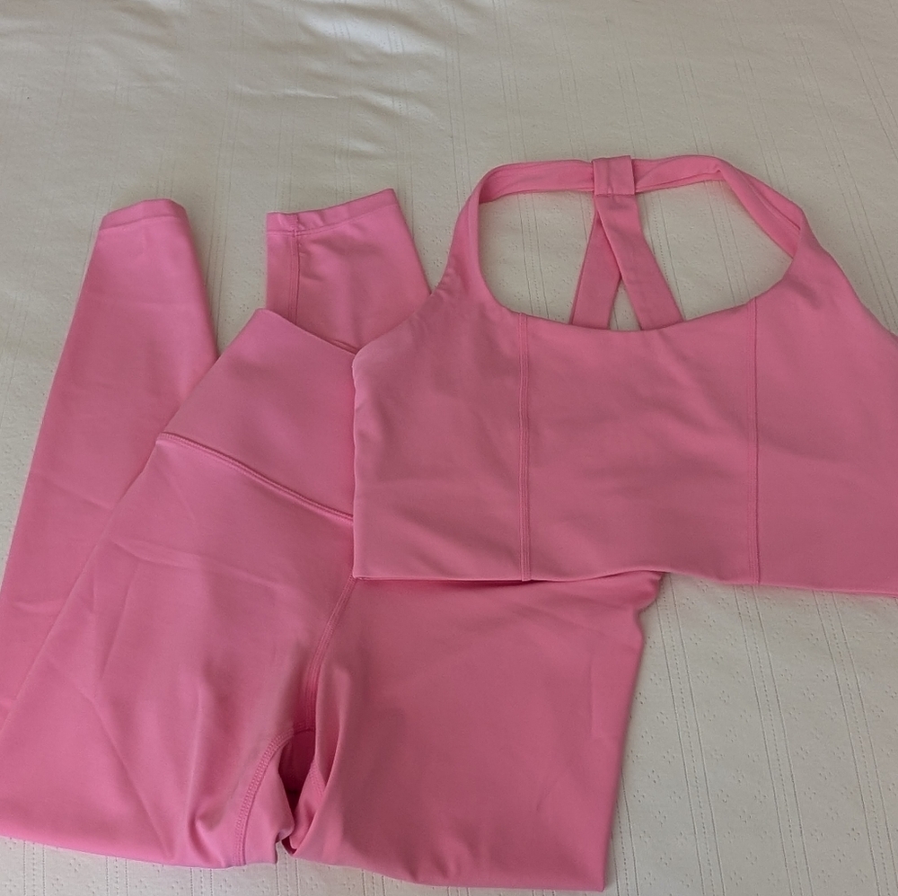 Carbon 38 Pink Bra top and Legging Set